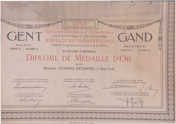 Leonidas médaille d'or médaille d'or à l'exposition universelle