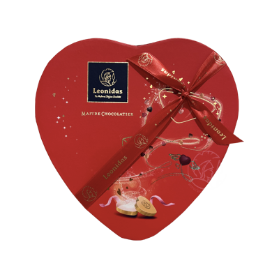 Leonidas Boîte Coeur St Valentin Assortiment Petits Coeurs en Chocolats