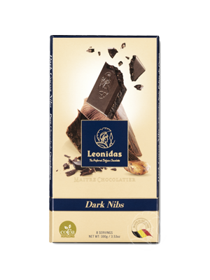 Leonidas Dark Chocolate Nibs Tablet